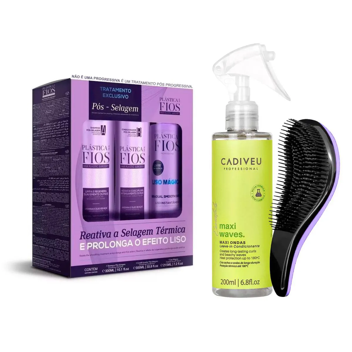 KIT PóS SELAGEM CADIVEU +MAXI WAVES CONDICIONANTE +ESCOVA