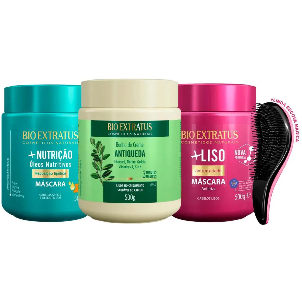 MáSCARA BIO EXTRATUS NUTRIçãO JABORANDI +LISO 500G +ESCOVA