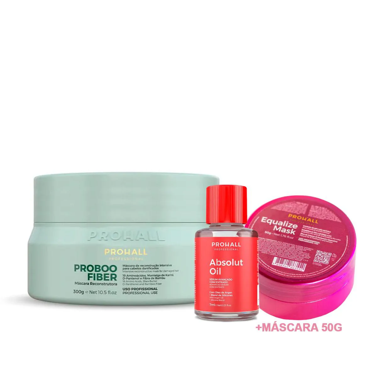 MáSCARA PROBOO FIBER PROHALL 300G +ÓLEO7ML +EQUALIZE 50G