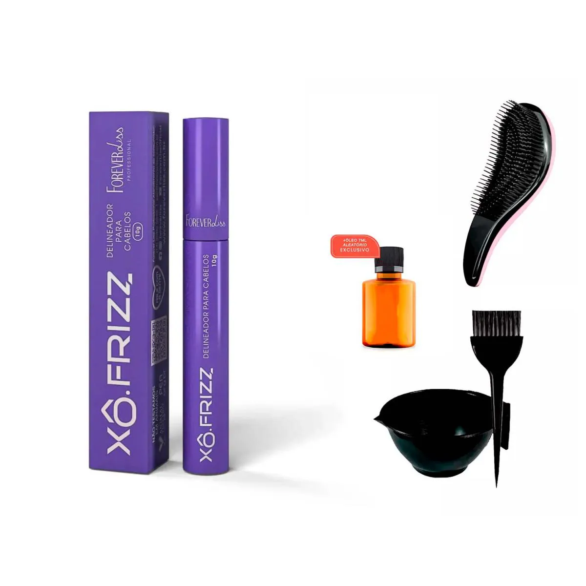 RíMEL PARA FRIZZ Xô FRIZZ FOREVER LISS +ÓLEO/CUMBUCA/ESCOVA