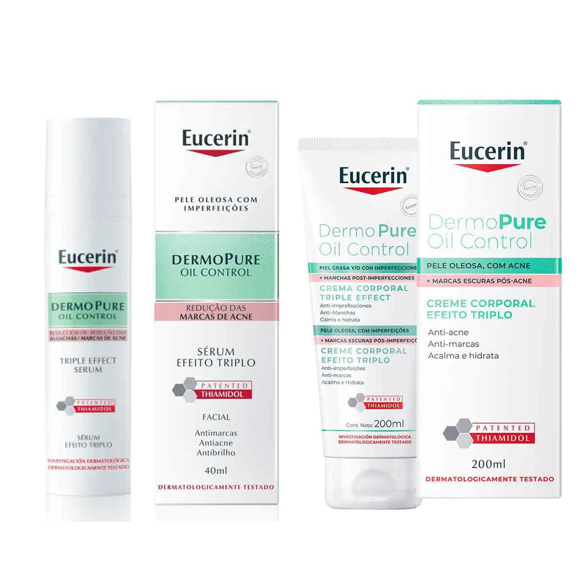 Kit Eucerin Dermo Pure Efeito Triplo: Sérum Facial Oil Control 40ml + Creme Corporal 200ml