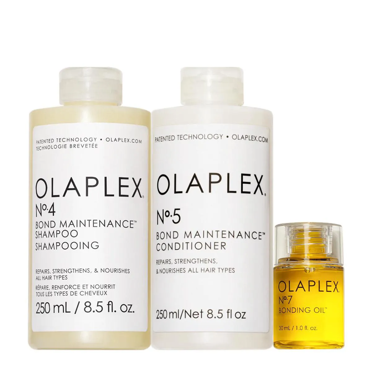 KIT OLAPLEX NO. 4 NO. 5 NO. 7 BOND MAINTENANCE DUO OIL (3 PRODUTOS)