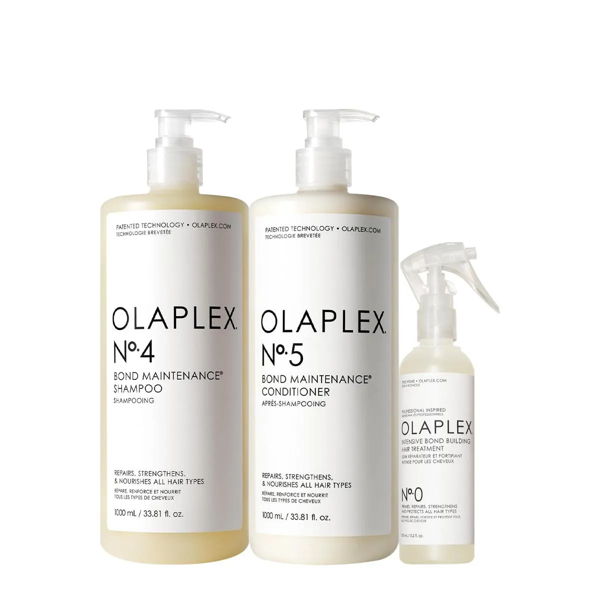 KIT OLAPLEX NO. 4 NO. 5 NO. 0 INTENSIVE BOND SALON TRATAMENTO (3 PRODUTOS)