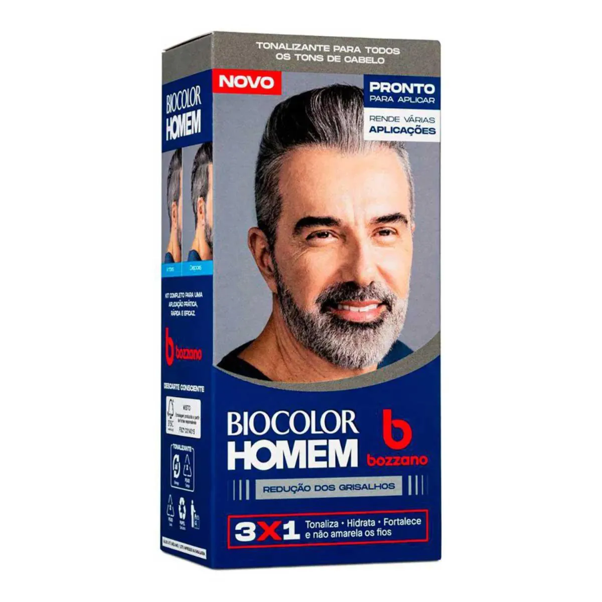 TONALIZANTE CAPILAR BIOCOLOR HOMEM GRISALHOS - BOZZANO