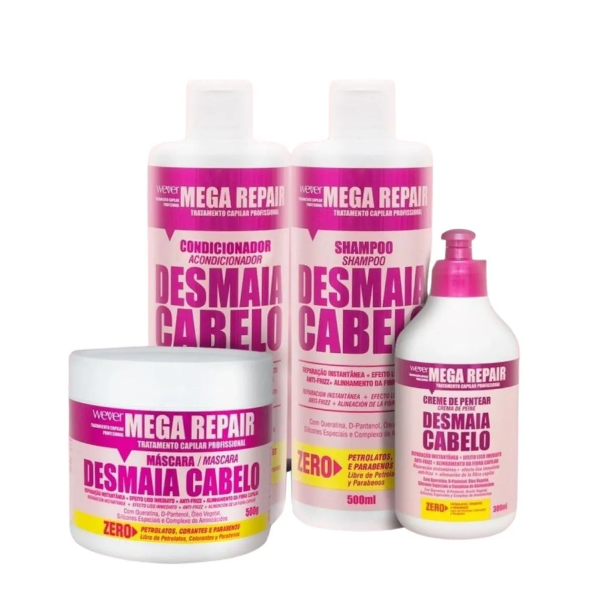 KIT SHAMPOO COND MAS E CREME PENTEAR LISO INTENSO - WEVER