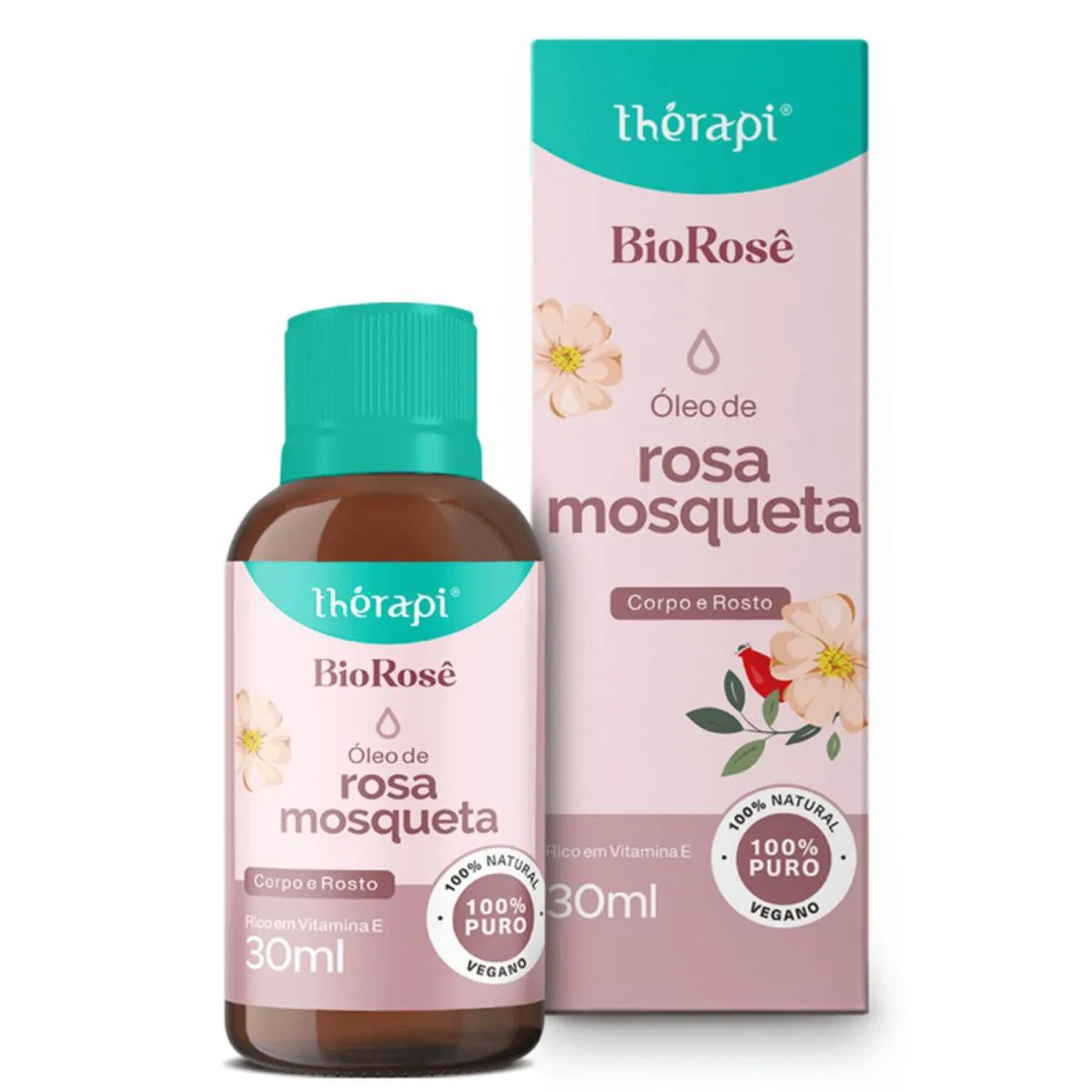 OLEO DE ROSA MOSQUETA 30ML ROSTO E CORPO BIO ROSê - THERAPI