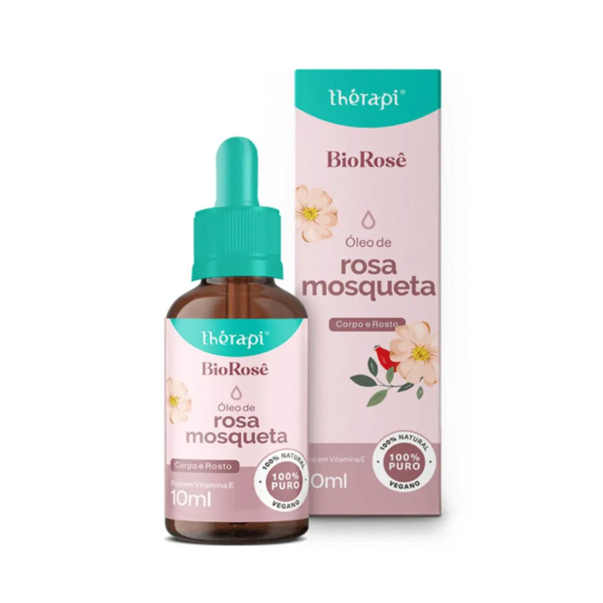 OLEO DE ROSA MOSQUETA CORPO E ROSTO 10ML BIO ROSê - THERAPI