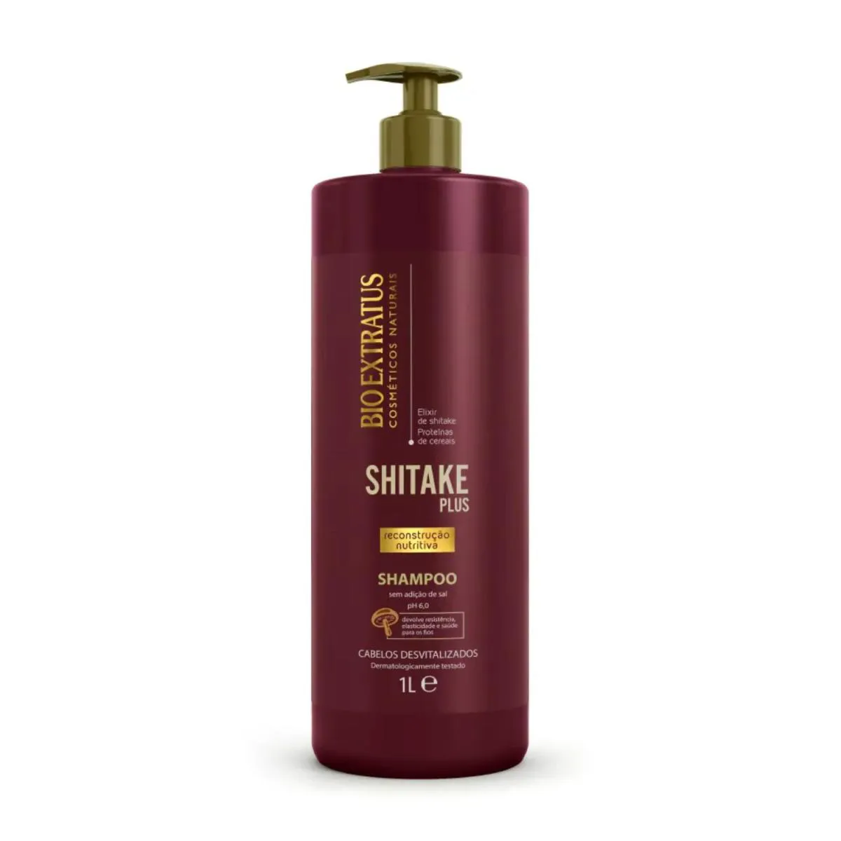 SHAMPOO SHITAKE PLUS 1L RECONSTRUçãO NUTRITIVA -BIO EXTRATUS