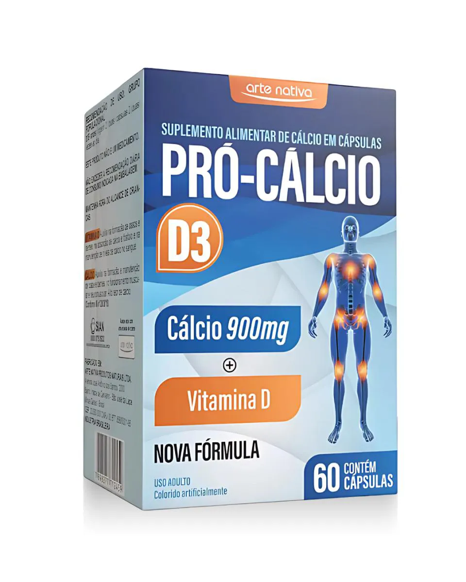 CáLCIO 900G + D3 PRó-CáLCIO C/60 CáPSULAS ARTE NATIVA