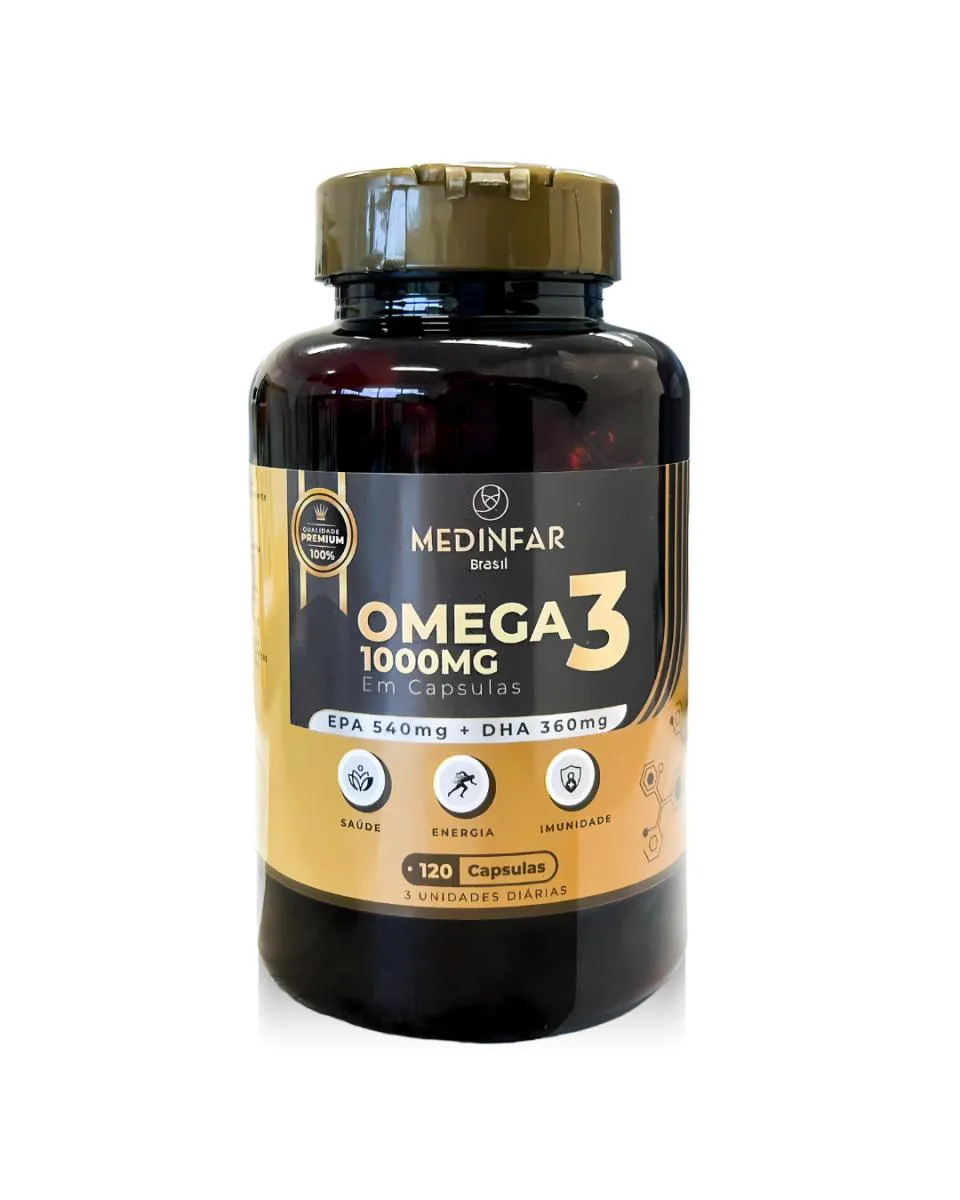 ÔMEGA 3 1000MG EPA + DHA C/ 120 CáPSULAS MEDINFAR