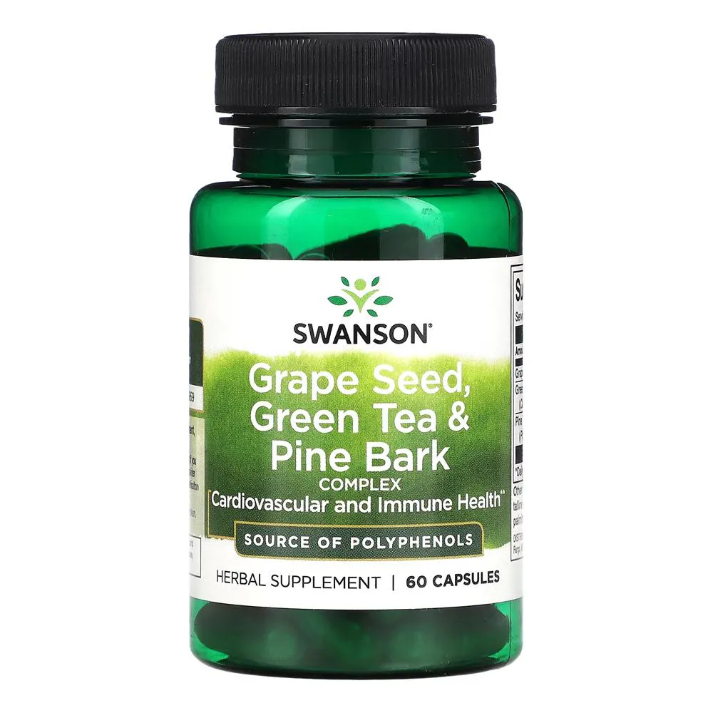 COMPLEX SEMENTE UVA, CHá VERDE E CASCA PINHEIRO SWANSON 60 CAPS IMPORTADO