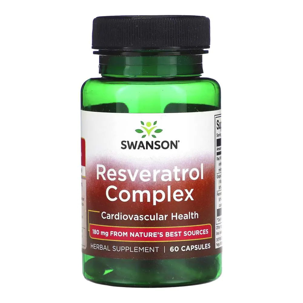 RESVERATROL COMPLEX 180MG SWANSON 60 CáPSULAS IMPORTADO