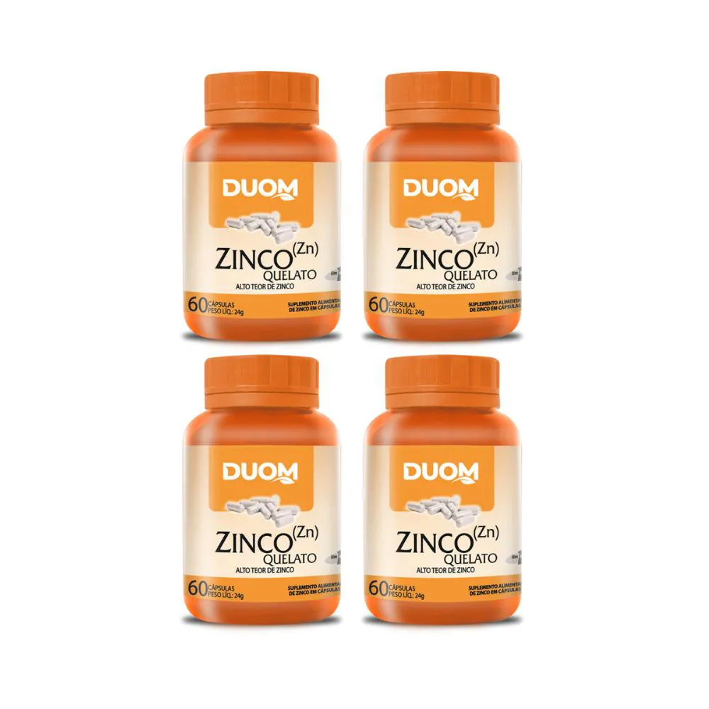 KIT 4 ZINCO QUELATO - 60 CAPS - DUOM