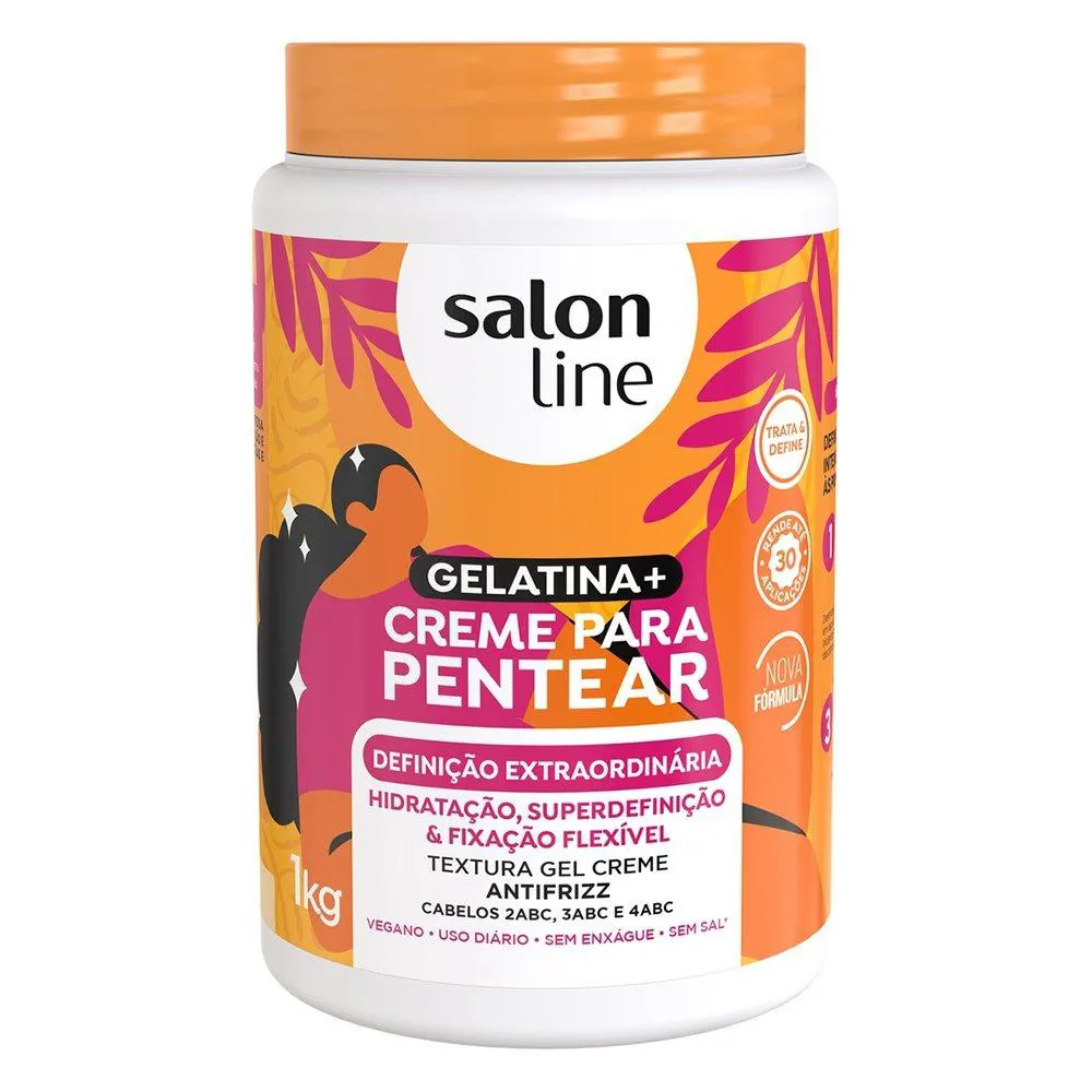 CREME PARA PENTEAR SALON LINE GELATINA+ DEFINIçãO EXTRAORDINáRIA 1KG
