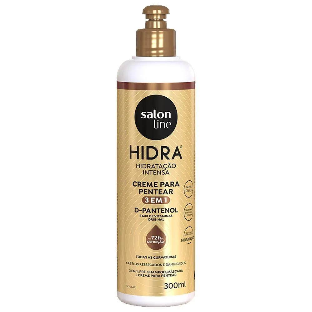 CREME PARA PENTEAR SALON LINE HIDRA | 3 EM 1 D-PANTENOL 300ML