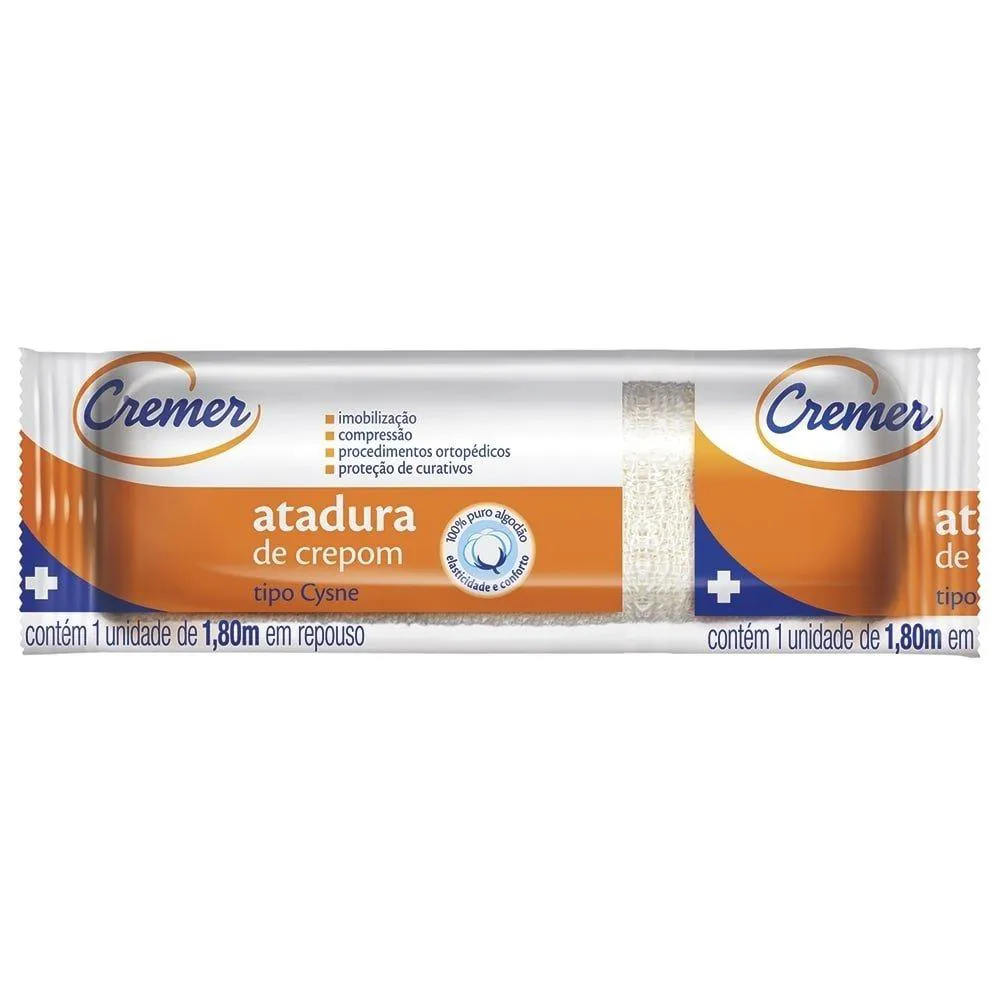 ATADURA DE CREPOM CREMER CYSNE 15CMX1,80M - EMBALAGEM COM 6 UNIDADES