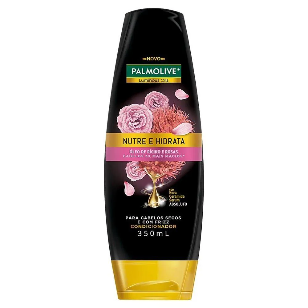CONDICIONADOR PALMOLIVE LUMINOUS OILS ÓLEO DE RíCINO 350ML