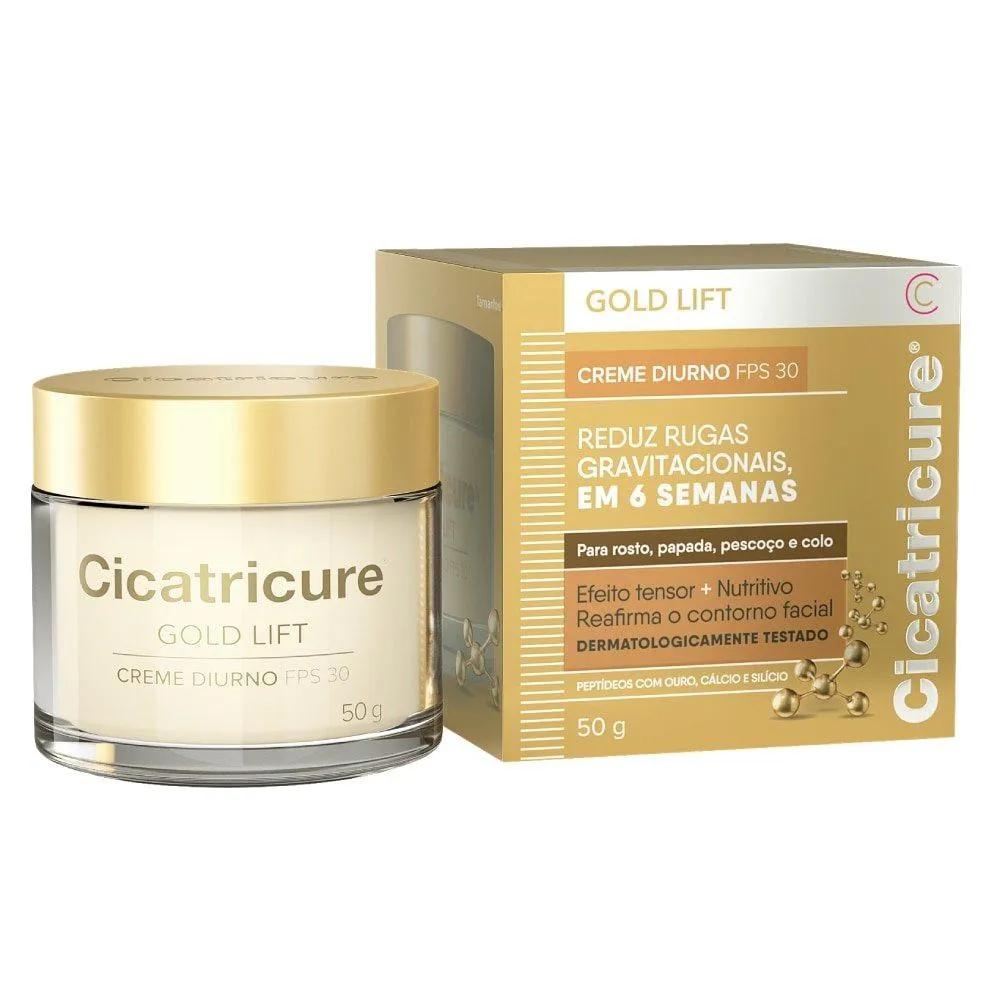 CREME FACIAL CICATRICURE GOLD LIFT FPS30 DIURNO 50G
