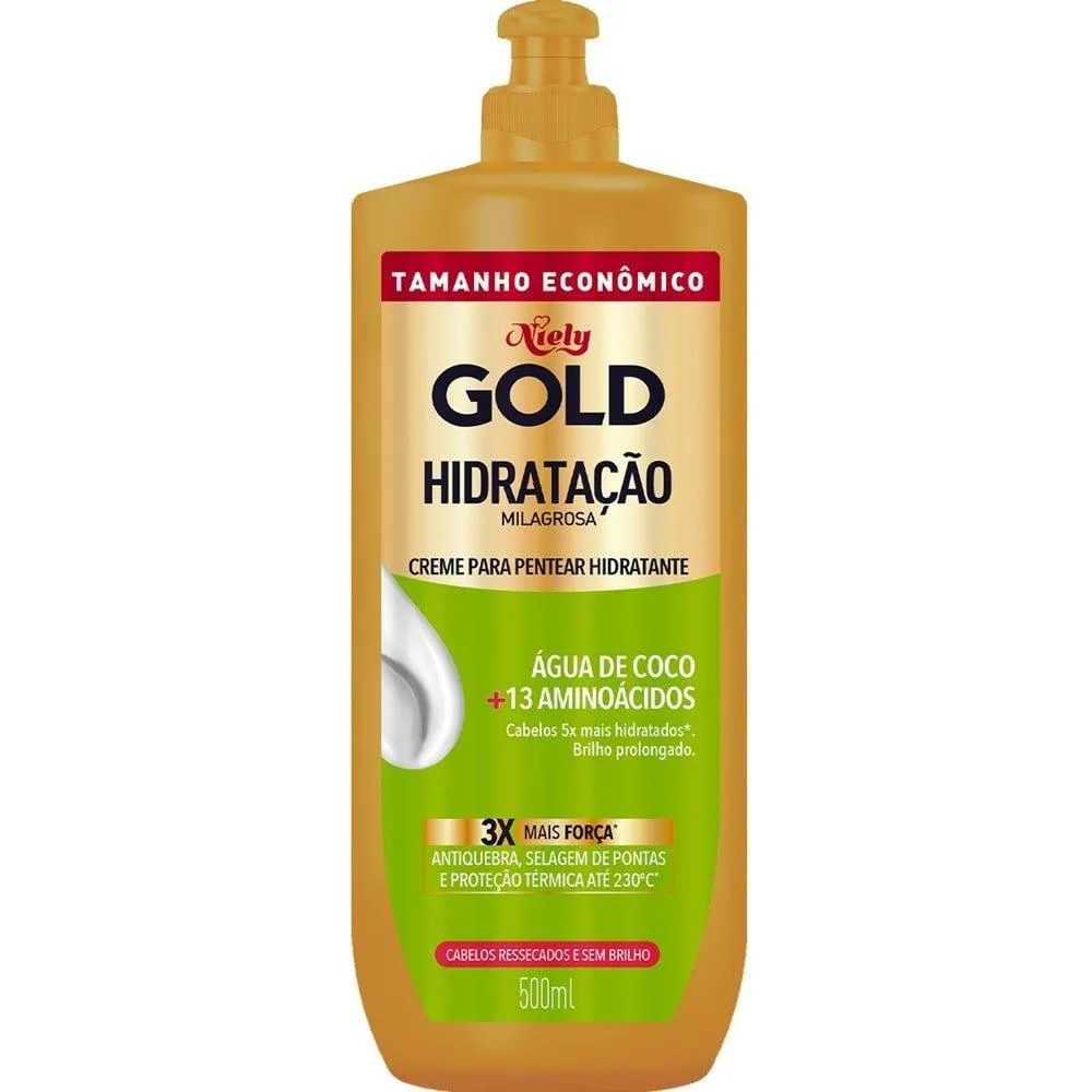 CREME PARA PENTEAR NIELY GOLD HIDRATAçãO MILAGROSA 500G