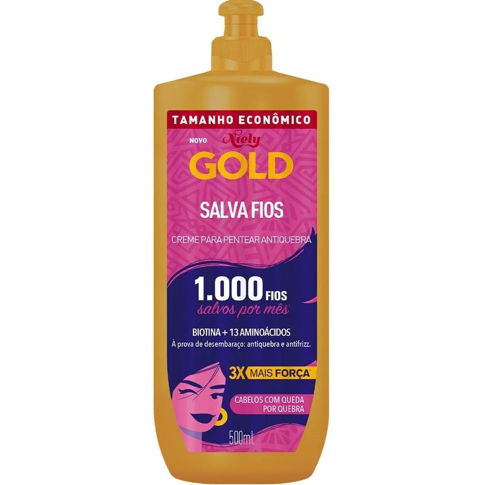 CREME PARA PENTEAR NIELY GOLD SALVA FIOS 500ML