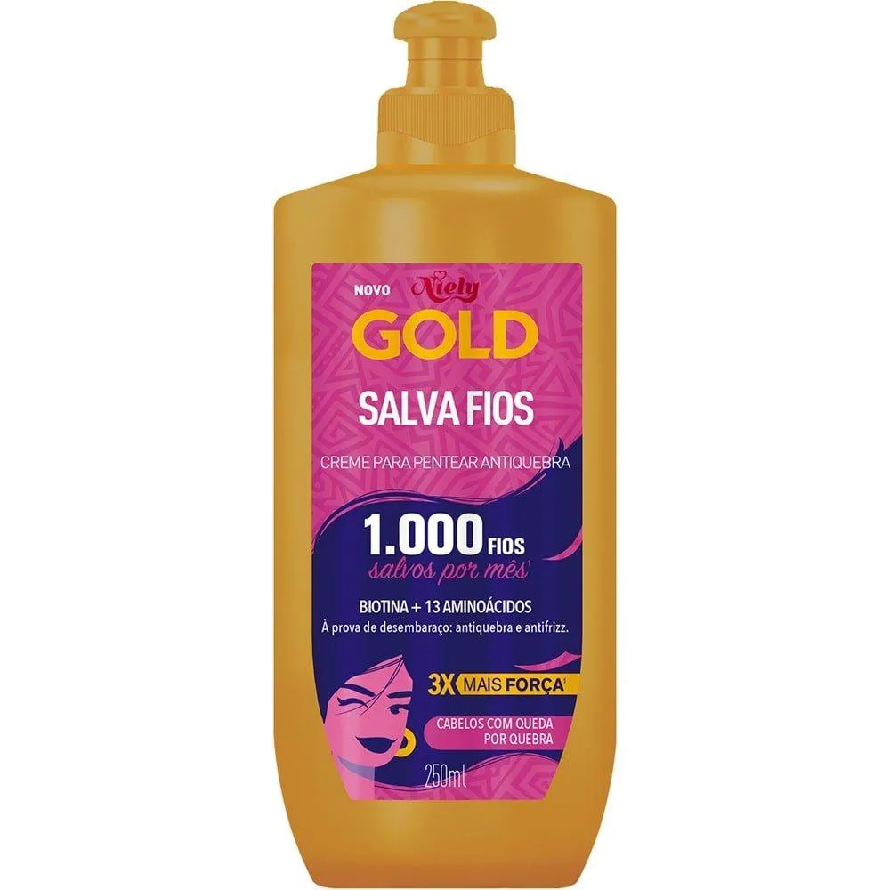 CREME PARA PENTEAR NIELY GOLD SALVA FIOS 250ML