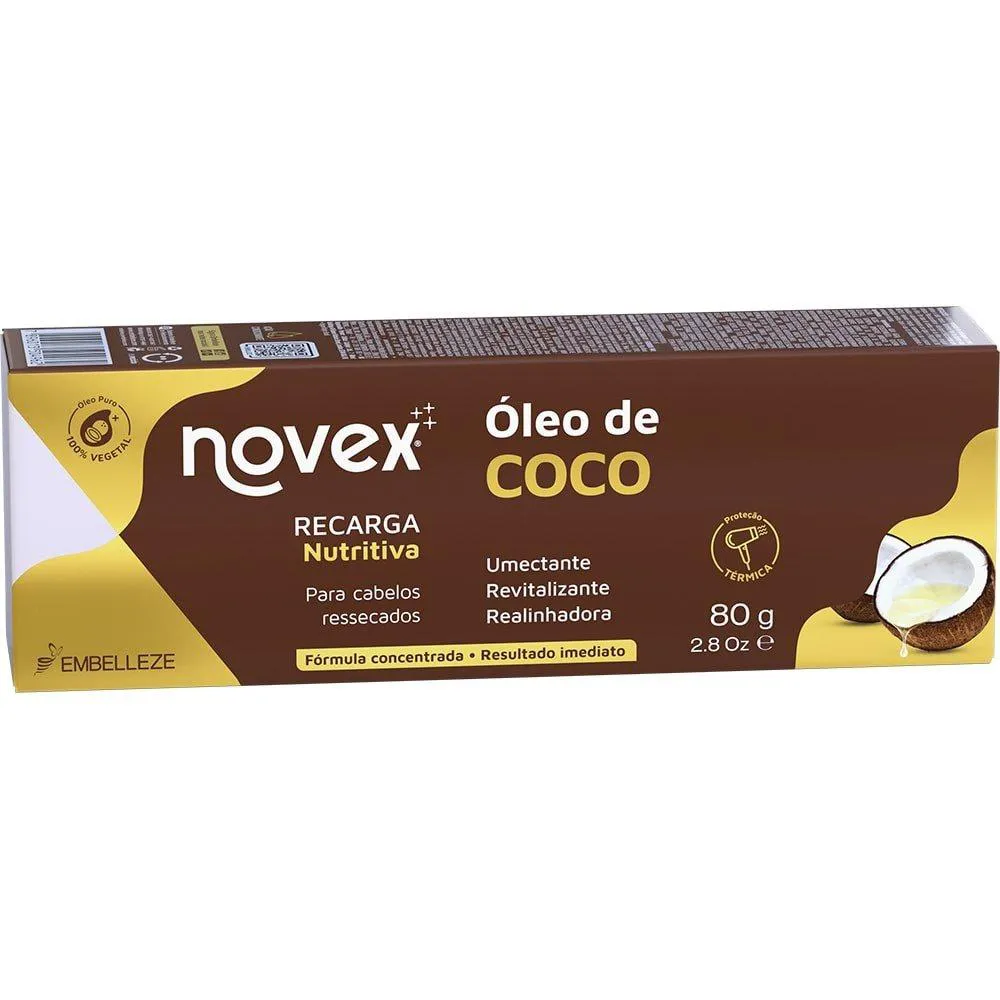 CREME TRATAMENTO NOVEX RECARGA ÓLEO DE COCO 80G
