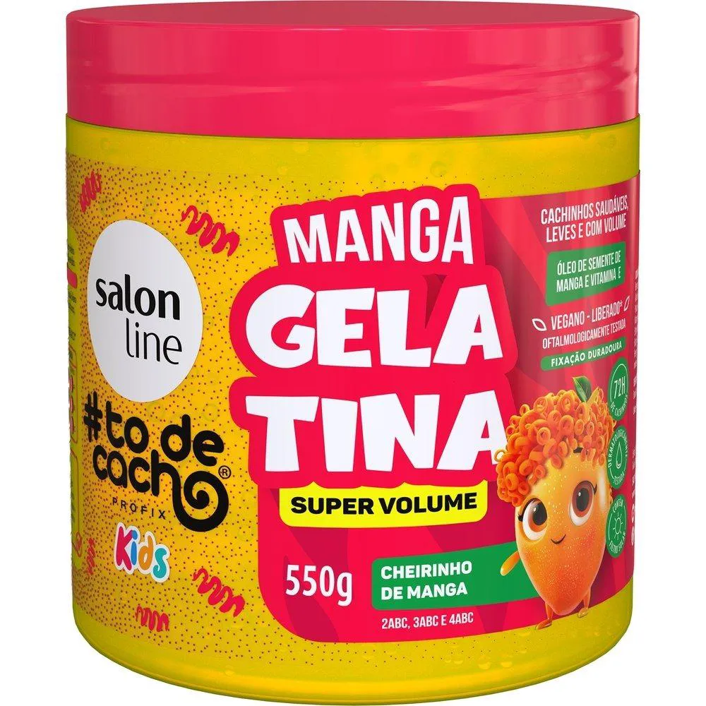 GELATINA CAPILAR SALON LINE KIDS Tô DE CACHOS - SUPER VOLUME MANGA 550G