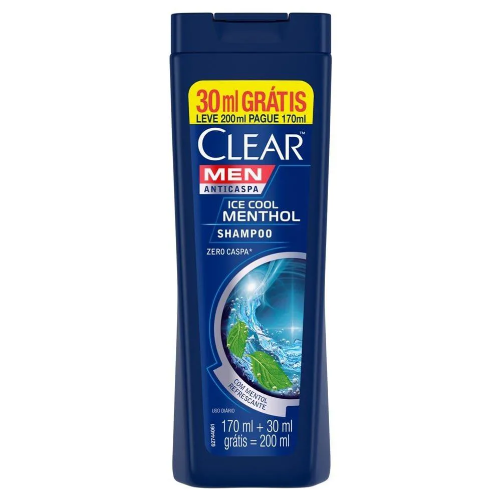 SHAMPOO CLEAR ANTICASPA ICE COOL MENTHOL 200ML
