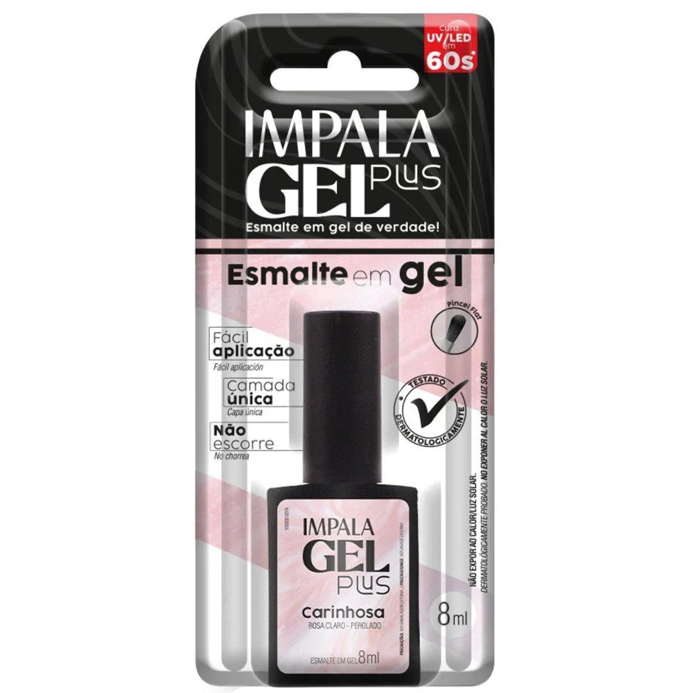 ESMALTE IMPALA GEL PLUS PEROLADO CARINHOSA BLISTER 8ML