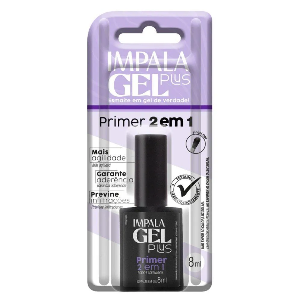 ESMALTE IMPALA GEL PLUS PRIMER 2 EM 1 BLISTER 8ML
