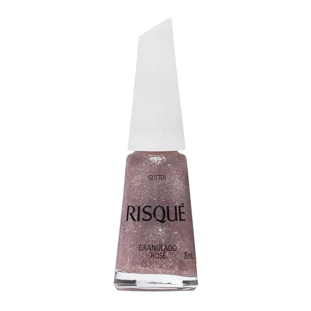 ESMALTE RISQUé EFEITO GLITER GRANULADO ROSE COMERCIAL 8ML