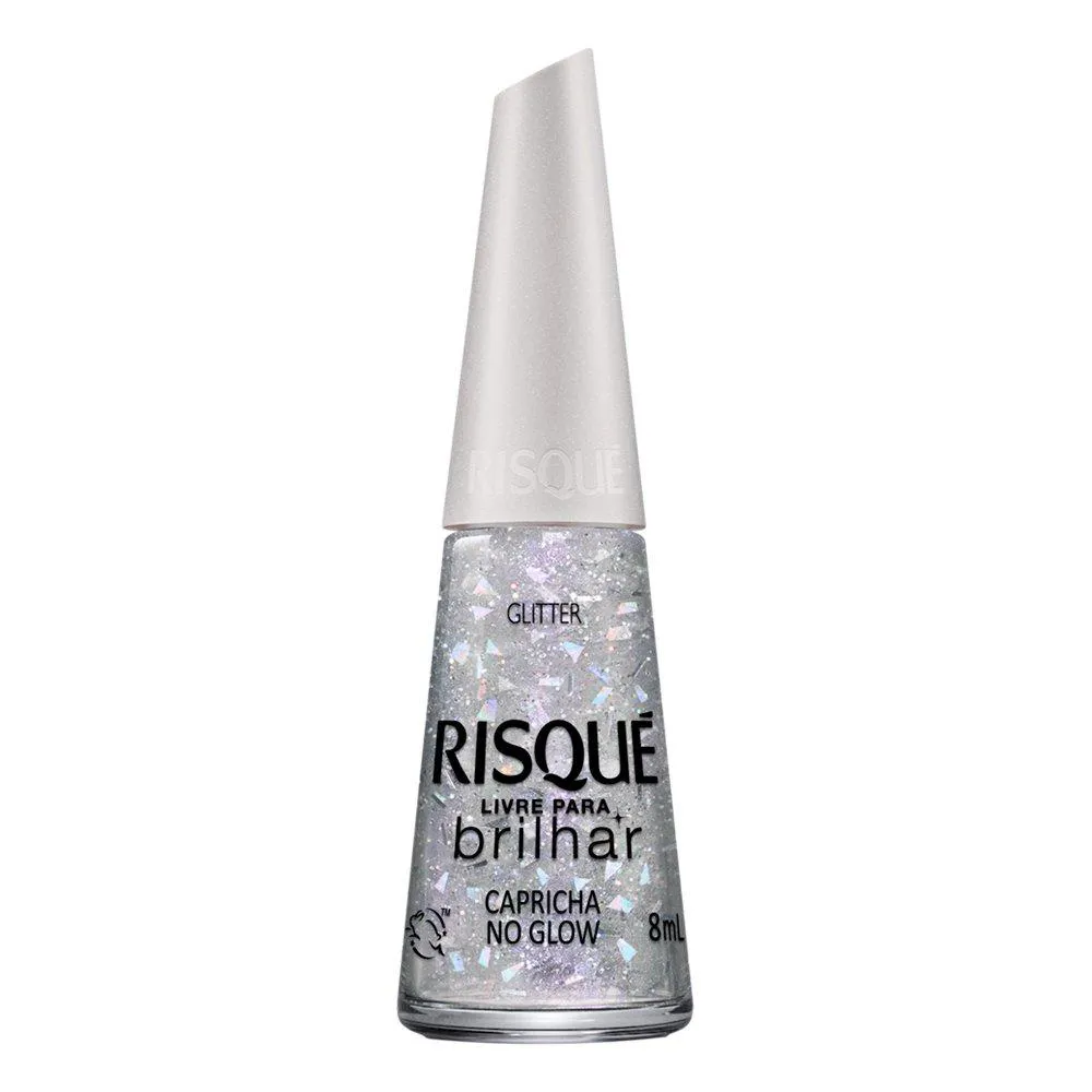 ESMALTE RISQUé EFEITO GLITTER CAPRICHA NO GLOW - LIVRE PARA BRILHAR AVULSO 8ML