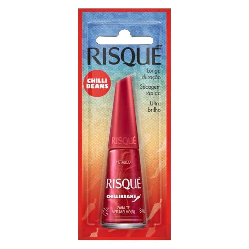 ESMALTE RISQUé METáLICO PRA TE VERMELHOR BLISTER 8ML