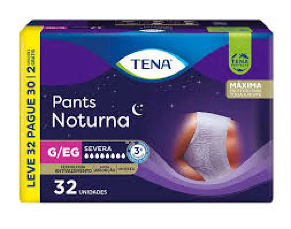 FRALDA TENA PANTS NOTURNA G/XG 32 UNIDADES