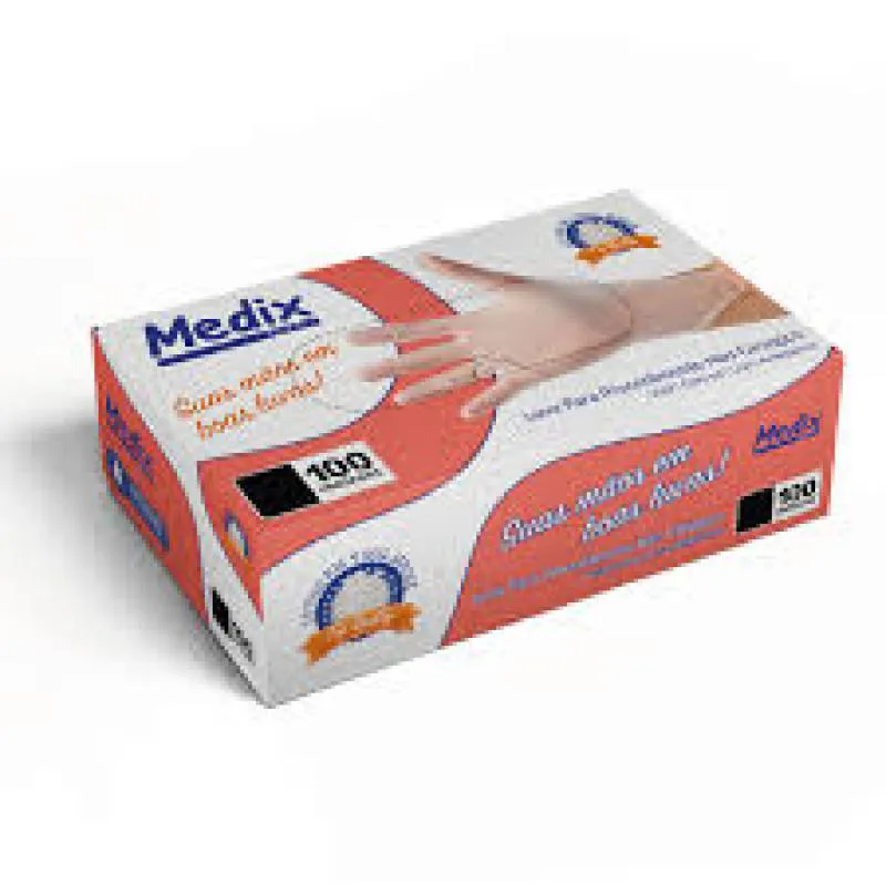 MEDIX - LUVA VINIL C/ PÓ TAM M 100UN