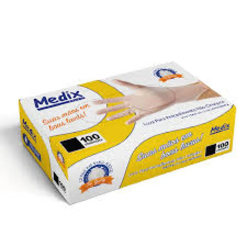 MEDIX - LUVA VINIL S/ PÓ TAM M 100UN