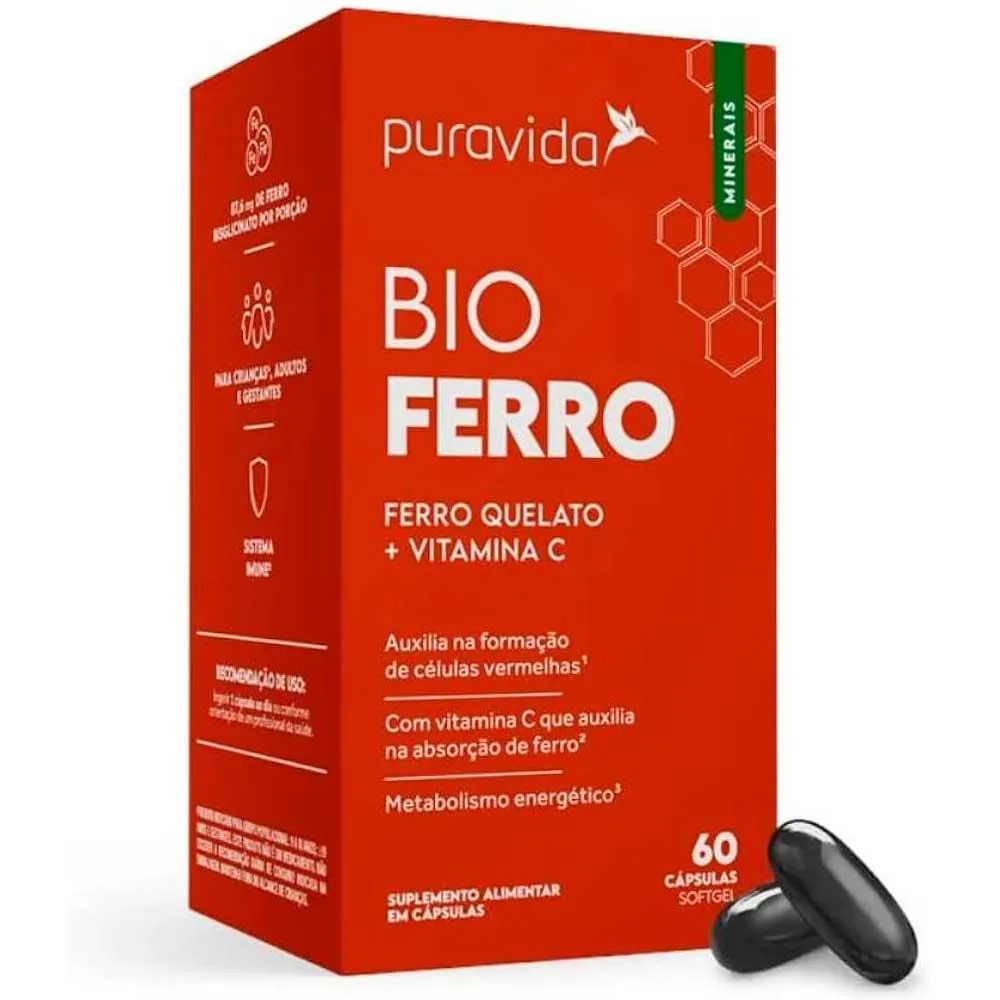 BIO FERRO FERRO QUELATO + VITAMINA C (60 SOFTGELS) - PURAVIDA