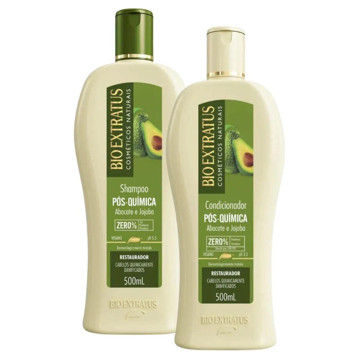 KIT SHAMPOO E CONDICIONADOR PóS QUíMICA 500ML - BIO EXTRATUS