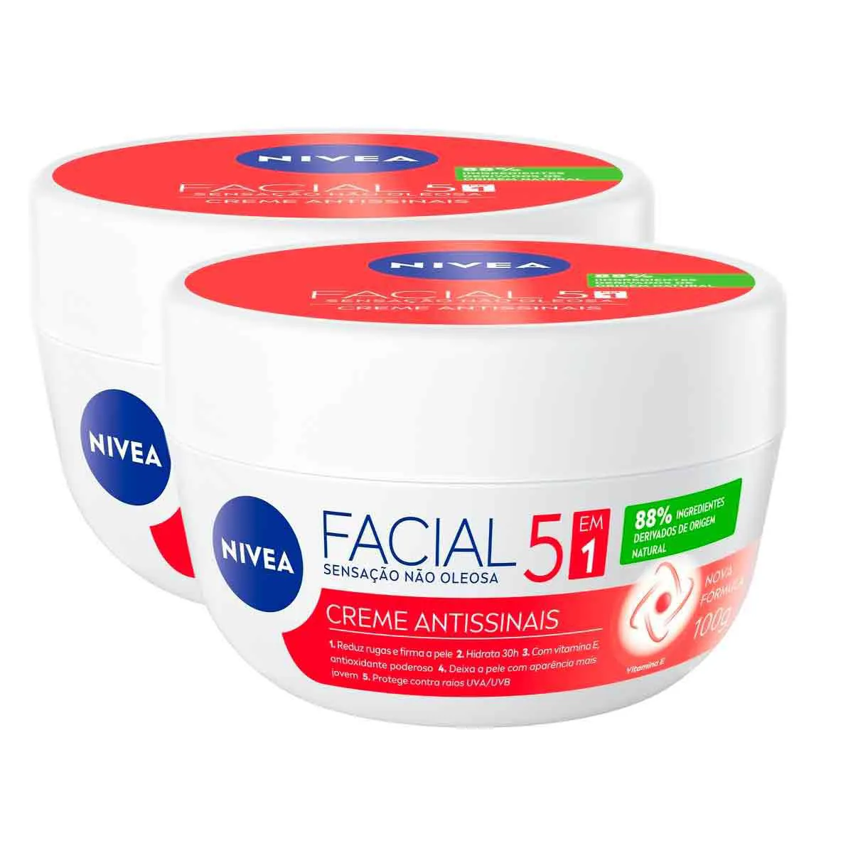 Kit Hidratante Facial Nívea Antissinais Creme 2 Unidades de 100g cada