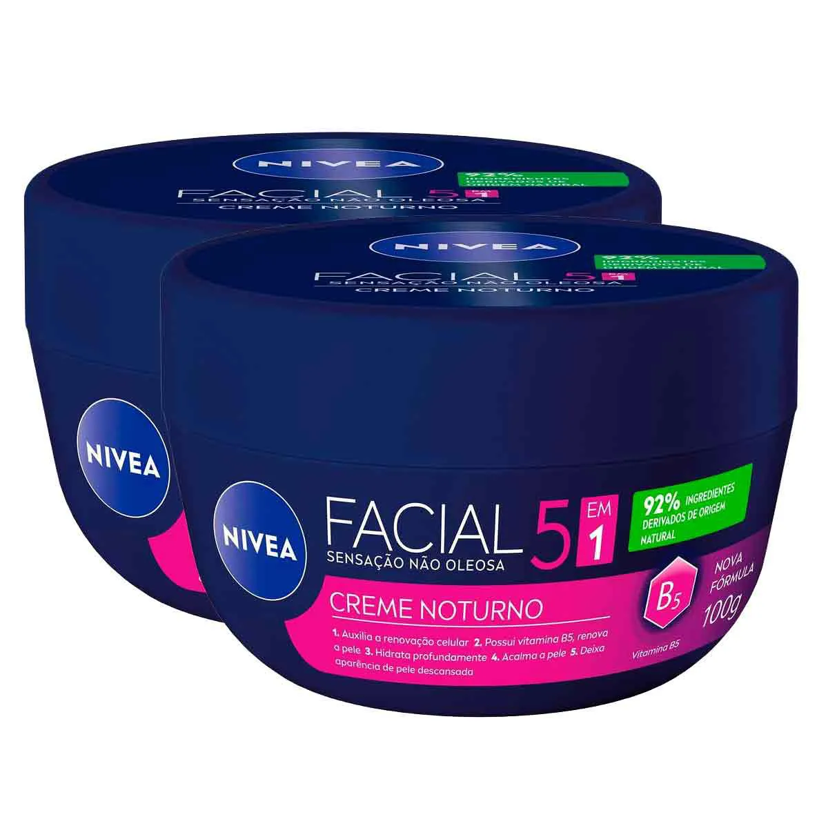 Kit Creme Hidratante Facial Noturno Nivea 2 unidades de 100g