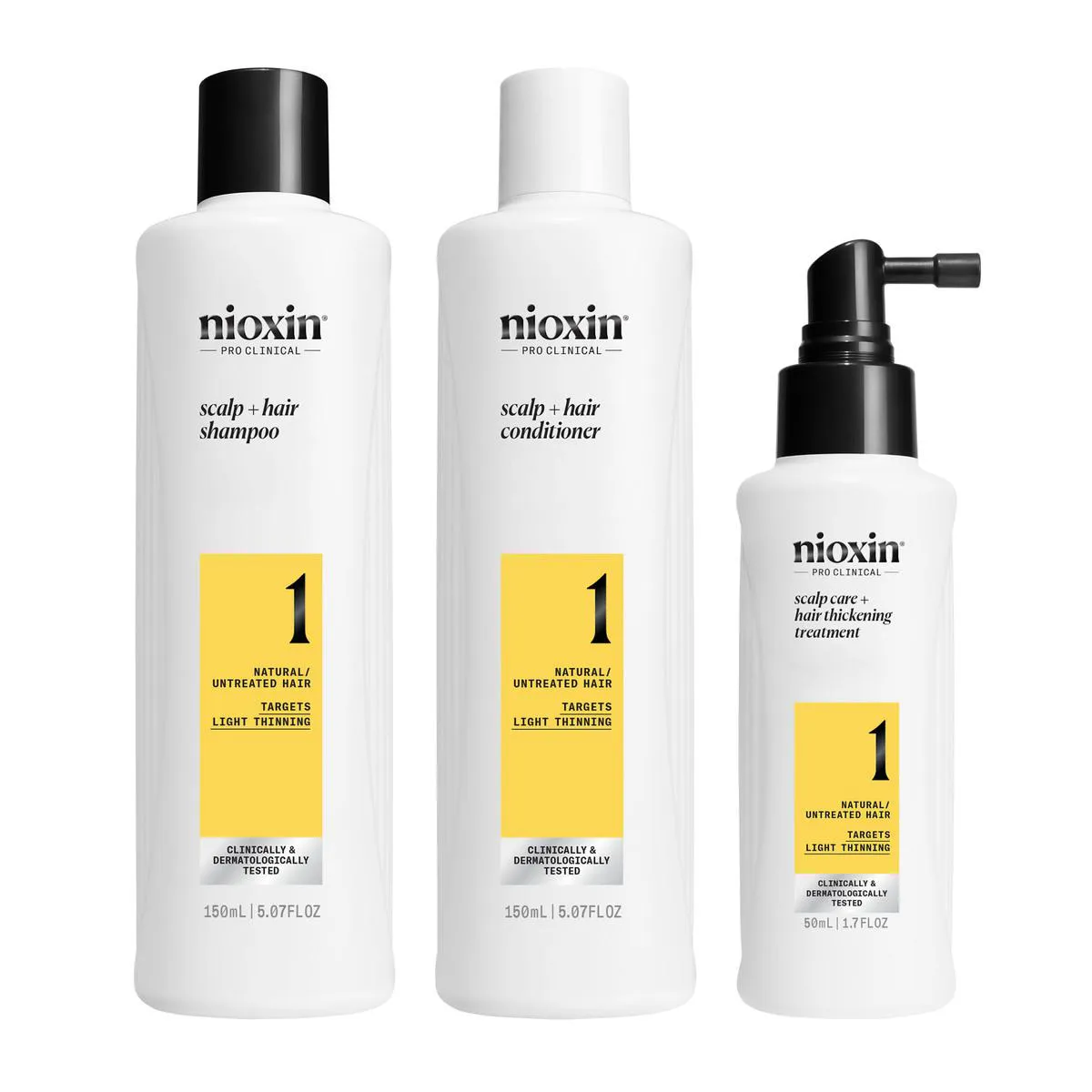 KIT NIOXIN PRO CLINICAL SYSTEM 1 SMALL 150ML (3 PRODUTOS)