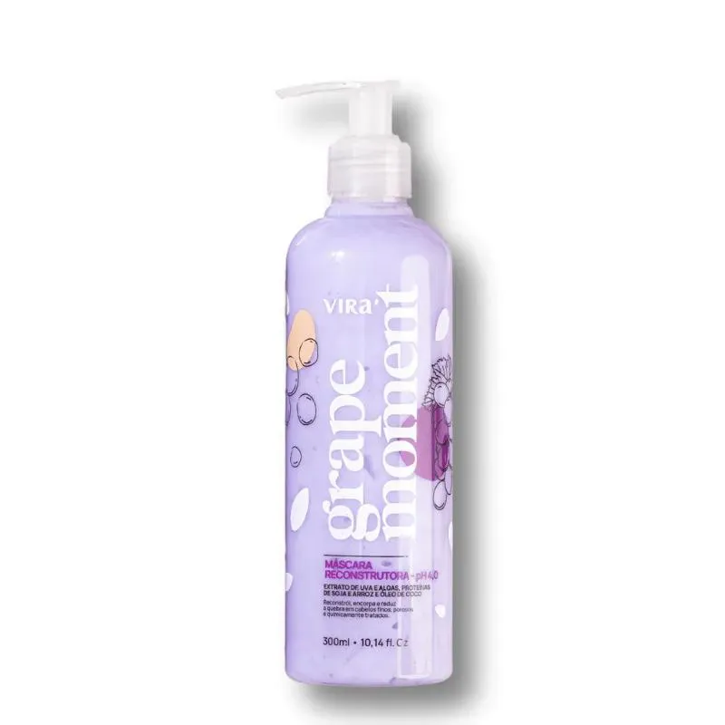 GRAPE MOMENT MASCARA CONDICIONANTE RECONSTRUTORA 300ML - VIRá COSMéTICOS