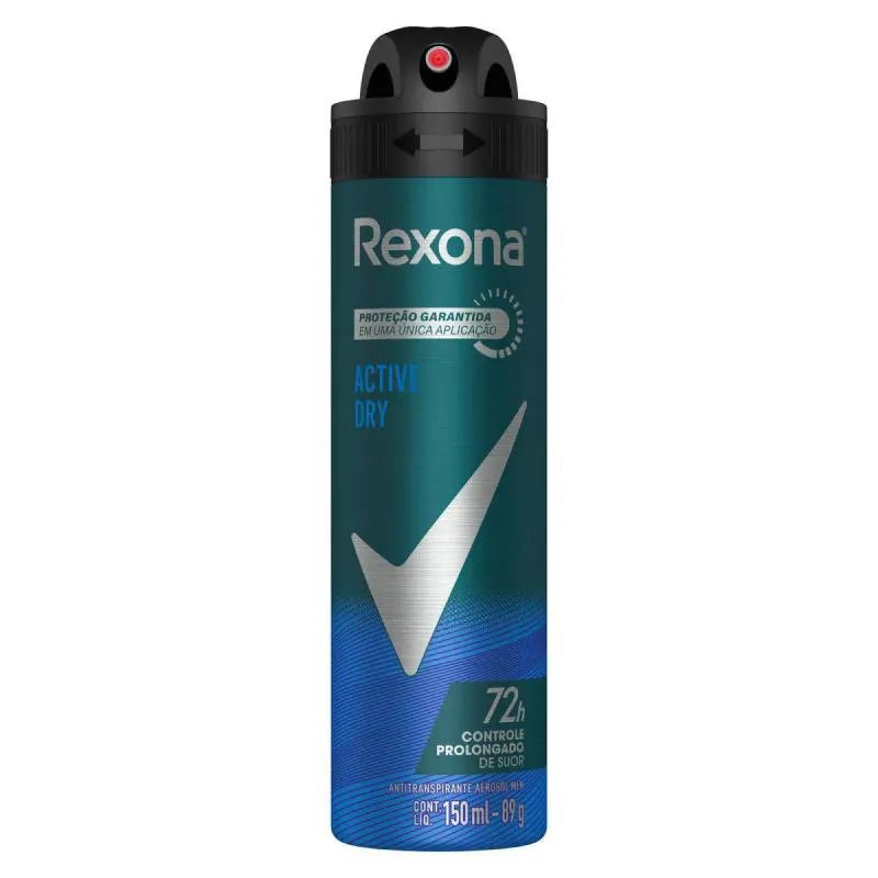 DESODORANTE AEROSSOL MEN ACTIVE DRY ANTITRANSPIRANTE - REXONA