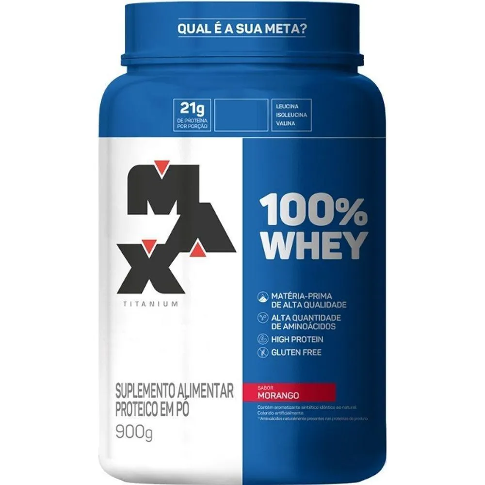 100% WHEY 900G SABOR MORANGO