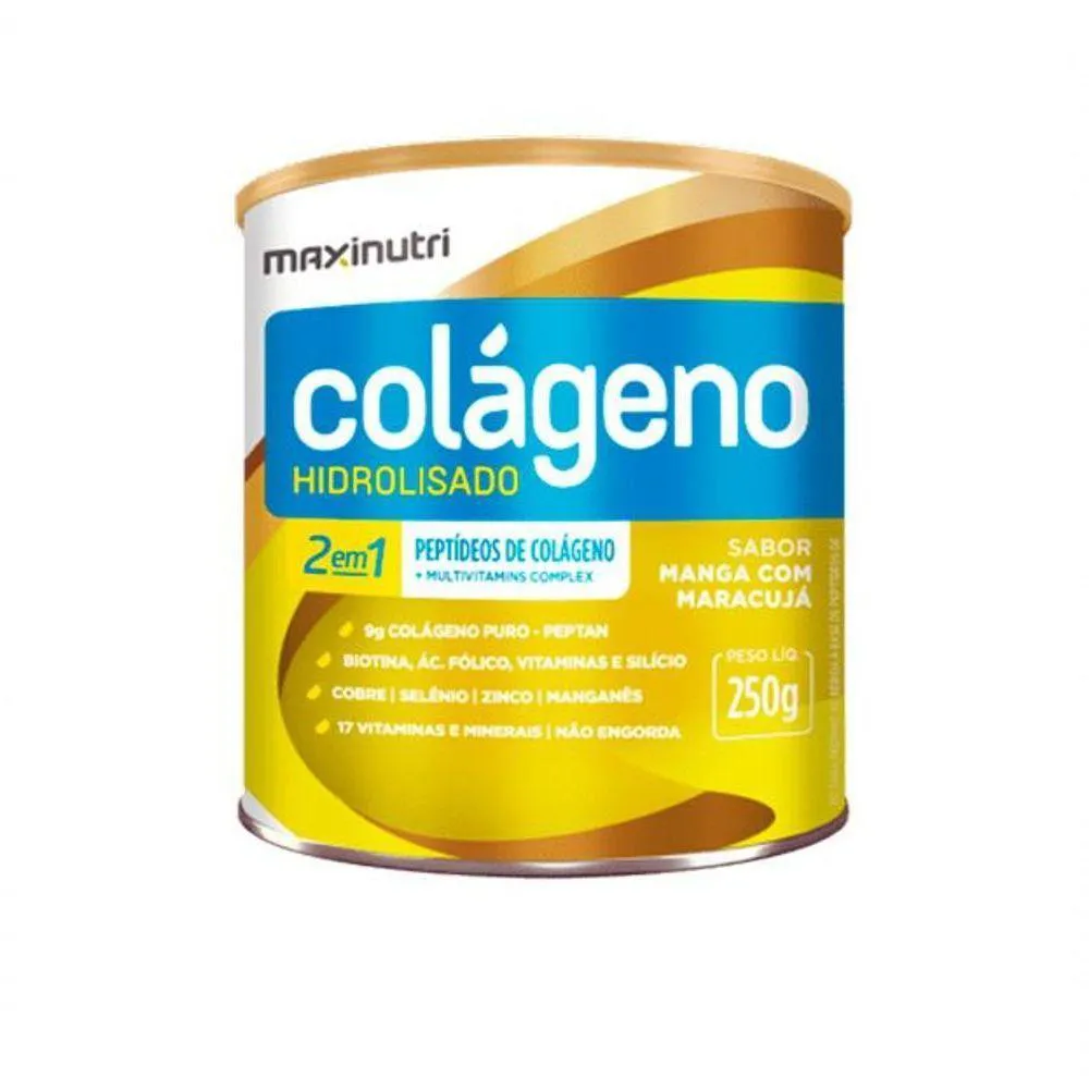 COLáGENO HIDROLISADO 2 EM 1 ZERO 250G SABOR MANGA C- MARACUJá