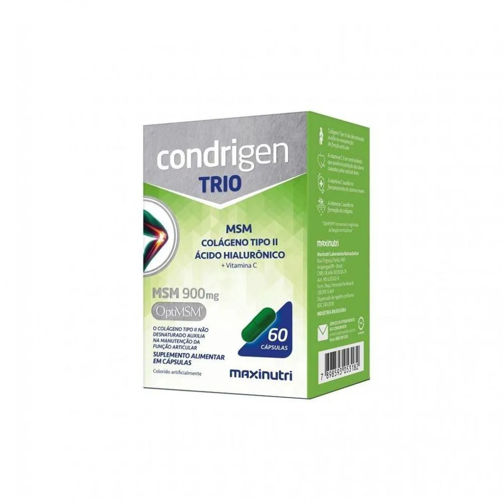 CONDRIGEN TRIO - MSM + COLáGENO TIPO II + áCIDO HIALURôNICO 60 CAPS