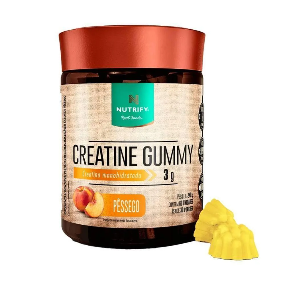 CREATINE GUMMY 3G 60 GOMAS SABOR PêSSEGO