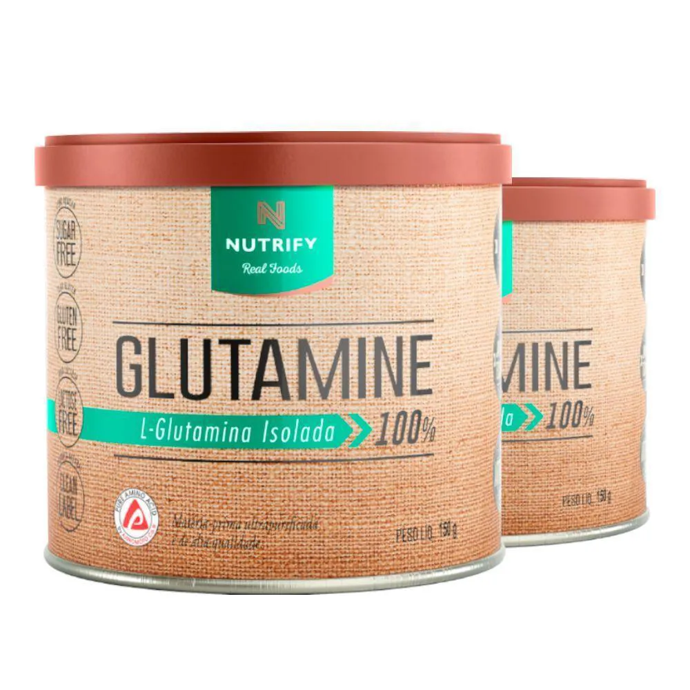 KIT 2 GLUTAMINE L-GLUTAMINA ISOLADA NEUTRO NUTRIFY 150G