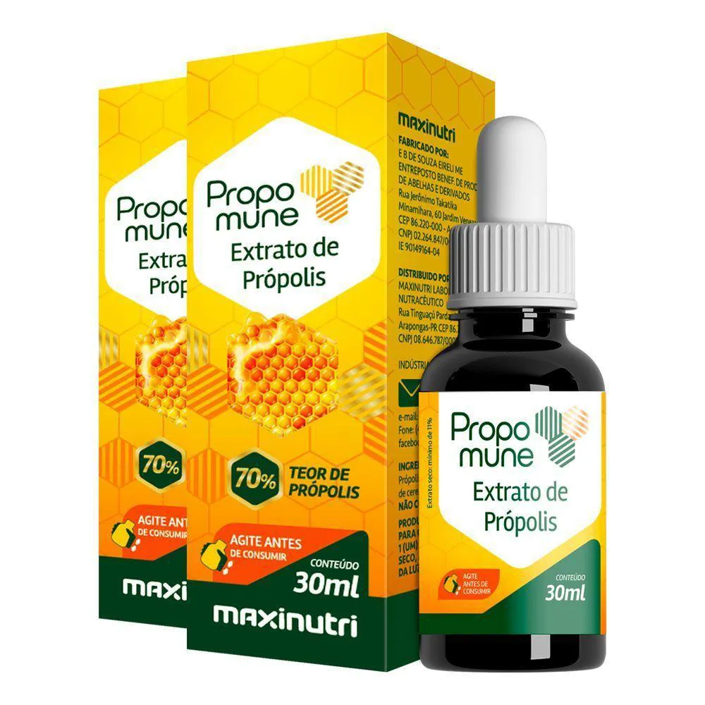 KIT 2 PROPOMUNE EXTRATO DE PRóPOLIS MAXINUTRI 30ML