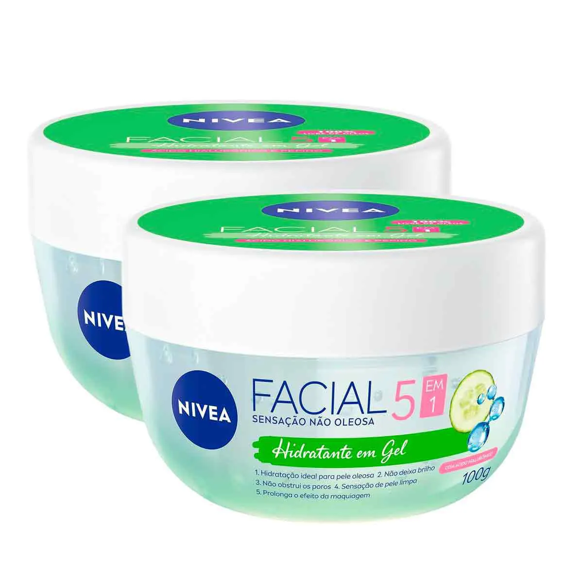 Kit Hidratante Facial em Gel Nivea com Ácido Hialurônico 2 unidades de 100ml
